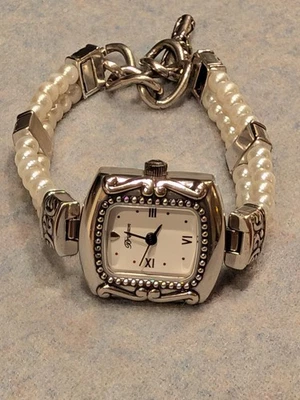 Винтажные женские роскошные кварцевые часы Brighton Emporia браслет из искусственного жемчуга 7 1/2 дюйма - Изображение 1 из 4