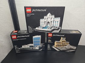 LEGO ARCHITECTURE: United Nations 21018 Trevi 21020 Louvre 21024