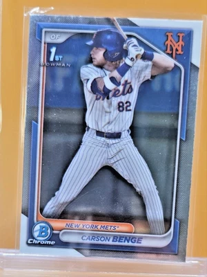 Bowman Draft 2024 cromo Carson Benge #BDC-28 (RC) 1st Bowman Mets Foto 1 de 2