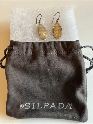 Pendientes colgantes de plata de ley Silpada 925 martillados “Just Imagine Drop W3277” Foto 1 de 4