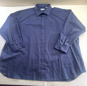 Men's Modena "Classic Fit" Navy Blue  Dress Shirt Size 20 34/35  Long Sleeve - Picture 1 of 12