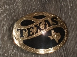 Rare Silversmith Award Design Medals ADM Belt Buckle Texas Map, black And Gold - Picture 1 of 16