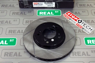 StopTech Sport Slotted Brake Rotor Front Left Integra Type R Prelude VTEC 97-01 - Image 1 of 4