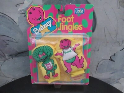 Barney el Dinosaurio Baby Bop Pie Jingles Bebé Calcetines Sonajero Botines De Colección 1993 Foto 1 de 4
