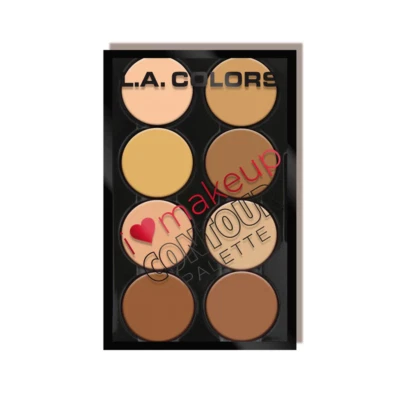 L.A. COLORS I Heart Makeup 8-Color Contour Palette - Sculpt & Define - C30352 - Image 1 of 2