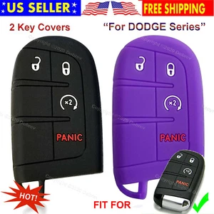 2Pcs Silicone Cover Holder Protector Remote Smart Holder Case for Dodge Jeep Key - Bild 1 von 5
