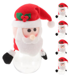  5 Pcs Christmas Biscuit Jar Small Santa Claus Candy Jars Gift