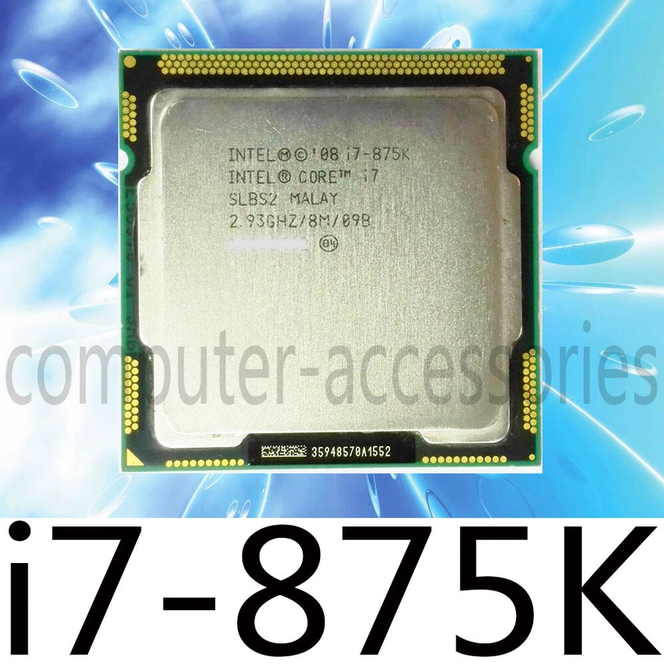Intel Core i7-875K 2.93GHz Quad-Core 2.93GHZ 8MB Socket 1156 CPU Processor - Image 1 of 1