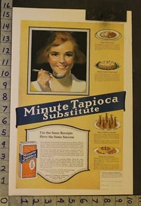 1918 MINUE TAPIOCA SUBSTITURE WAR HOMEFRONT FOOD KITCHEN HOME DECOR ART AD XW38 - Picture 1 of 1