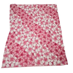 Tropical Fabric Remnant Pink Hibiscus Flowers Material Hawaiian Trendtex 35x45 - Picture 1 of 6