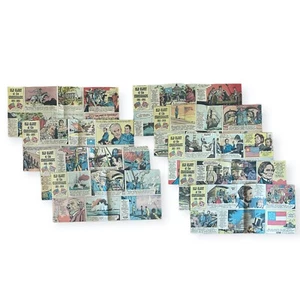 Lote de 9 recortes de tiras cómicas Old Glory At The Crossroads 1961 color periódico - Imagen 1 de 9