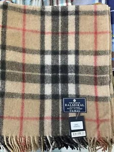 100% Recycled Wool Blanket | The House Of Balmoral Scotland | Camel Thomson - Picture 1 of 4