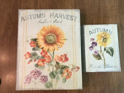 Estudio (Juego de 2) Libro de Imitación Otoño Girasol Floral Caja Secreta 13.5 y 8.5” Nuevo con Etiquetas Foto 1 de 4