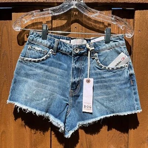 BOG Collective Charlotte Distressed Jean Shorts with Rivets Size 26 NWT - Picture 1 of 10