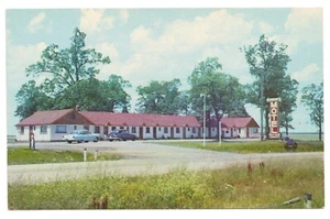 Vintage 1950s Roberts Motel and Cafe Postcard Lowell Indiana US Highway 41 - Picture 1 of 2