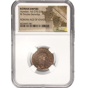 Imperio Romano, BI Doble Denario, Aureliano, AD 270-275, NGC Moneda Antigua, RAOC - Imagen 1 de 3
