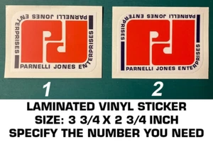 PARNELLI JONES ENTERPRISES VINYL DECAL STICKER - SCCA VINTAGE ROAD RACING - BOSS - Picture 1 of 14