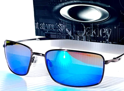 Óculos de sol Oakley fio quadrado prata titânio com lente azul galáxia polarizada 4075 - Imagem 1 de 4