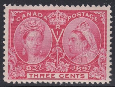 Canada # 53 Jubilee 3 cent 1897 VFNH cat $120 - Image 1 of 2