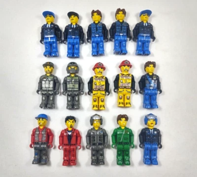 Lego 4 Juniors Assorted Police Fireman Jack Stone Minifigures Lot of 15 - Image 1 of 4