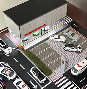 Diorama 1/64 Garage Model LED Lighting Parking Lot Scene Display Case Toy US - Picture 1 of 76