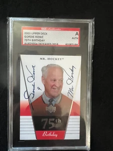 2003 U.D. Hockey 75. Geburtstag Auto Gordie Howe SGC authentische rote Flügel - Bild 1 von 2