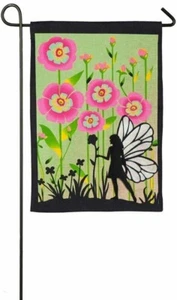 "Garden Fairy 14B4007BL Evergreen ARPILLERA Jardín Bandera 12,5"" x 18""" - Imagen 1 de 2