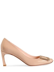 ROGER VIVIER Trompette Nude Beige 70mm Patent Leather Pumps New - Picture 1 of 3