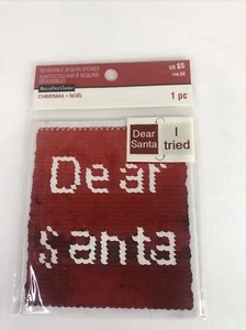 Recollections Christmas Reversible Sequin Sticker Dear Santa, I Tried Brand New - Picture 1 of 2