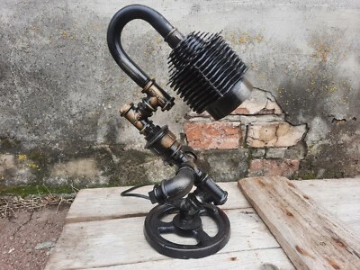 Lámpara de mesa retro industrial vintage iluminación rústica Steampunk Foto 1 de 4