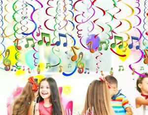 29pcs Musical Notes Hanging Swirl Set Birthday Party Bunting Flag Banner Deco