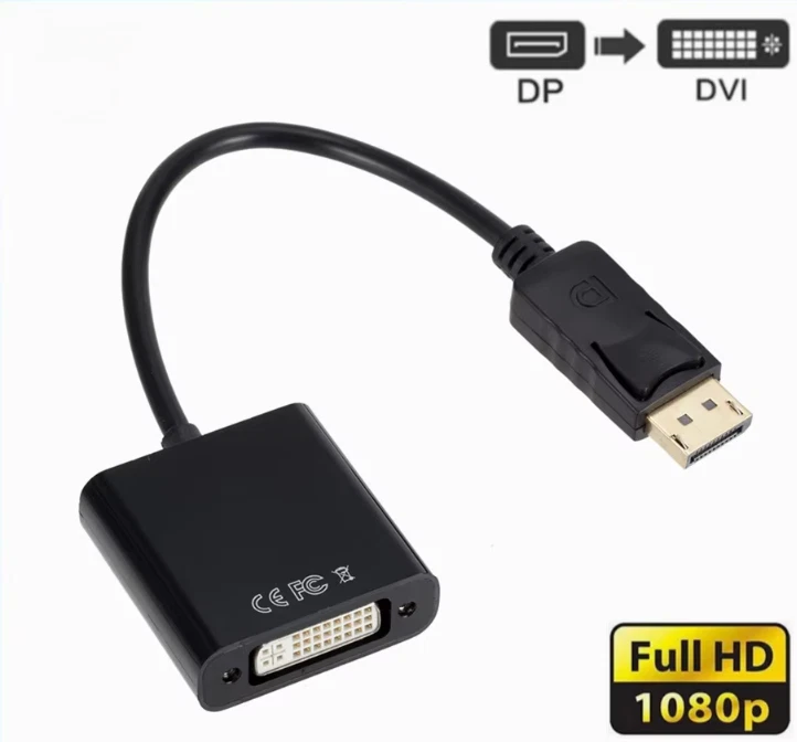 2 x Display Port DP Male to DVI Female Adapter Cable Converter - Image 1 of 1