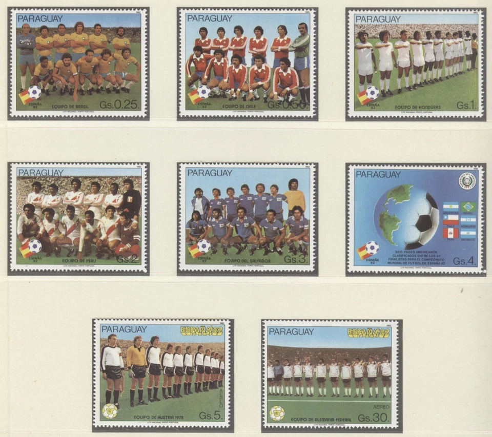 Paraguay World Championship Soccer Spain 1982 perforated set MNH - Image 1 of 1