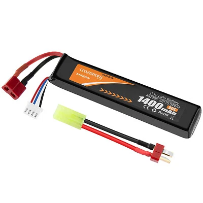 AIRSOFT AKKU COMBAT 3S 11,1V 1400mAh Softair AEG mini Tamiya Deans T Stecker - Bild 1 von 4