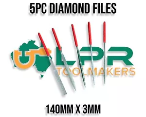 Juego de limas de aguja de diamante 5 piezas 140 X 3 mm 150 g MANGOS RECUBIERTOS - Imagen 1 de 2