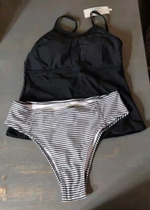 Traje de baño para mujer Beach Sissi 2 piezas Tankini mediano superior inferior rayas nuevo con etiquetas - Imagen 1 de 7