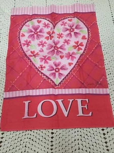 Bandera de verano con flores en forma de corazón de amor 25x38" jardín de césped de Jessica Flick - Imagen 1 de 4