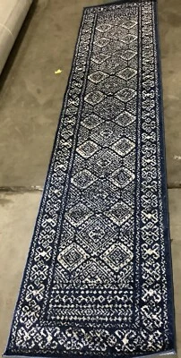 NAVY / IVORY 2'-0" x 9'-0" Flaw in Rug, Reduced Price 1172676241 TUL264N-29 - Image 1 of 4