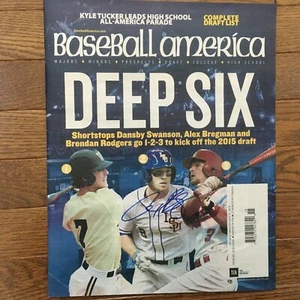 Alex Bregman Signed Baseball America Magazine LSU Tigers Houston Astros Auto - Picture 1 of 2