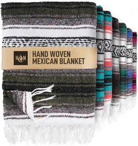 Authentische extra große mexikanische Decke - 70"x50" handgewebte Yoga, Serape, Artis... - Bild 1 von 7