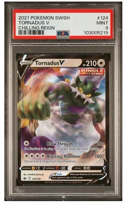 2021 POKEMON SWORD & SHIELD PSA 9 CHILLING REIGN #124 TORNADUS V - Image 1 of 2