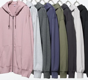 UNIQLO Sweat Full-Zip Hoodie UNISEX High Quality Premium Fabric 2026 NEW - Picture 1 of 17