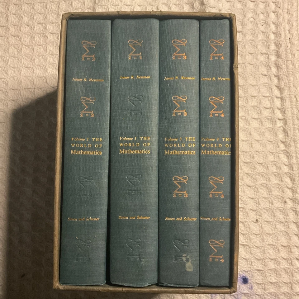 The World of Mathematics by James R. Newman 1956 Vintage Hardcover Slipcase Set - Image 1 of 4