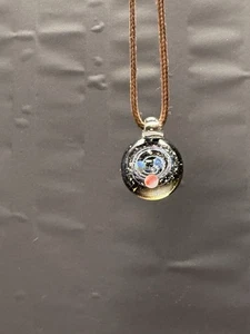 Unique Design Glass Universe Ball Necklace Galaxy Planet Pendant Nebula Ribbo... - Picture 1 of 10