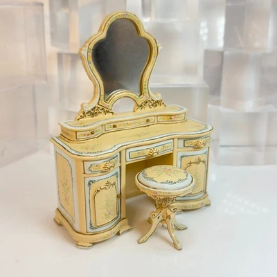 2 peças casa de bonecas miniatura mesa pintada à mão + cadeira Bespaq Yn16 - Imagem 1 de 4