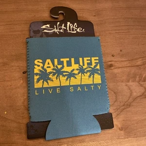 Salt Life Can Koozie Turquoise Live Salty NEW - Picture 1 of 2
