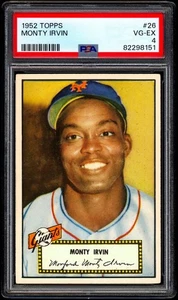 1952 Topps #26 Monte Irvin HOF PSA 4 CENTERED & UNDER GRADED Set Break 151 - Picture 1 of 2