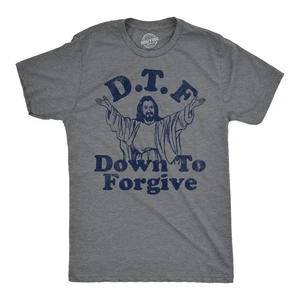 Camisetas divertidas para hombre DTF Down To Forgive Sarcástico camiseta religiosa para hombre - Imagen 1 de 7