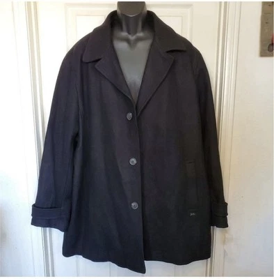 Calvin Klein Men’s Black Wool Blend Coat Quilted Lining Size XXL NWOT - Image 1 of 4