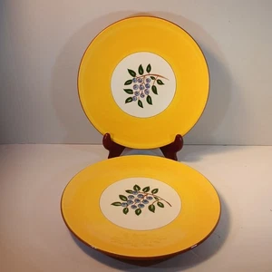 Stangl Pottery Blueberry 2 platos de cena 10" amarillo EE. UU. - Imagen 1 de 9